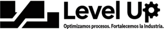 logo level up fondo blanco